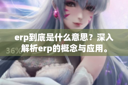 erp到底是什么意思？深入解析erp的概念与应用。