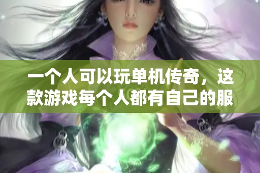 一个人可以玩单机传奇，这款游戏每个人都有自己的服。