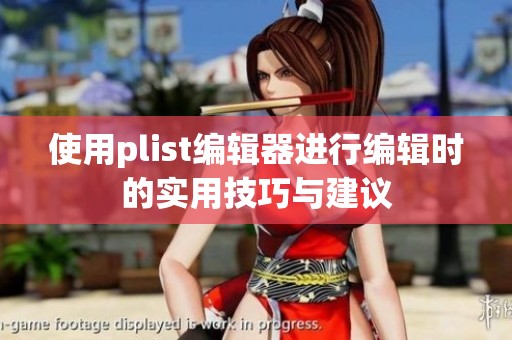 使用plist编辑器进行编辑时的实用技巧与建议