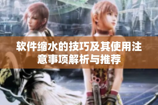 软件缩水的技巧及其使用注意事项解析与推荐