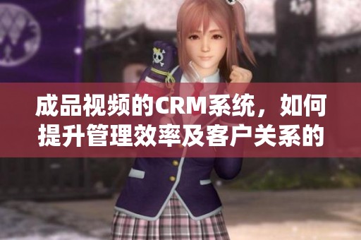 成品视频的CRM系统，如何提升管理效率及客户关系的建设