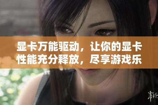 显卡万能驱动，让你的显卡性能充分释放，尽享游戏乐趣