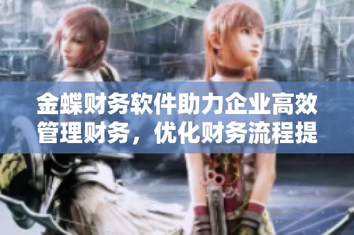 金蝶财务软件助力企业高效管理财务，优化财务流程提升决策能力