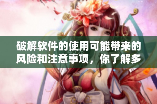 破解软件的使用可能带来的风险和注意事项，你了解多少呢