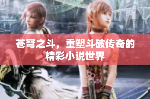 苍穹之斗，重塑斗破传奇的精彩小说世界