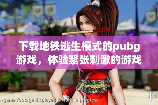 下载地铁逃生模式的pubg游戏，体验紧张刺激的游戏乐趣！