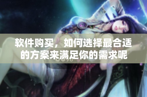 软件购买，如何选择最合适的方案来满足你的需求呢