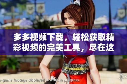 多多视频下载，轻松获取精彩视频的完美工具，尽在这里等你发现！