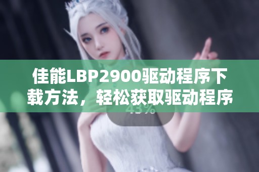 佳能LBP2900驱动程序下载方法，轻松获取驱动程序的详细指南