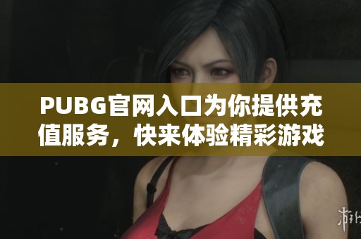 PUBG官网入口为你提供充值服务，快来体验精彩游戏吧