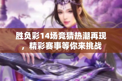 胜负彩14场竞猜热潮再现，精彩赛事等你来挑战