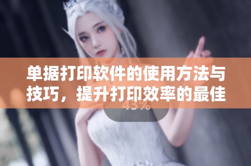 单据打印软件的使用方法与技巧，提升打印效率的最佳选择