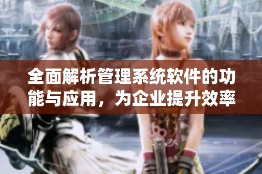 全面解析管理系统软件的功能与应用，为企业提升效率提供解决方案