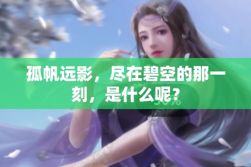 孤帆远影，尽在碧空的那一刻，是什么呢？