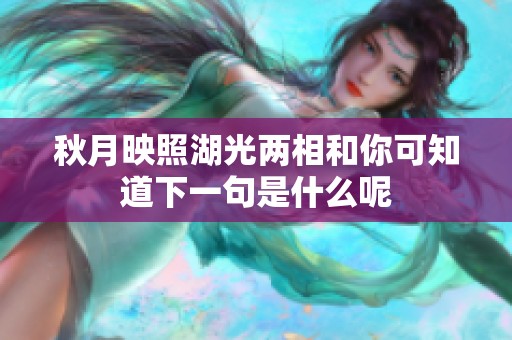 秋月映照湖光两相和你可知道下一句是什么呢