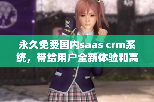 永久免费国内saas crm系统，带给用户全新体验和高效服务