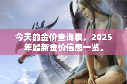 今天的金价查询表，2025年最新金价信息一览。