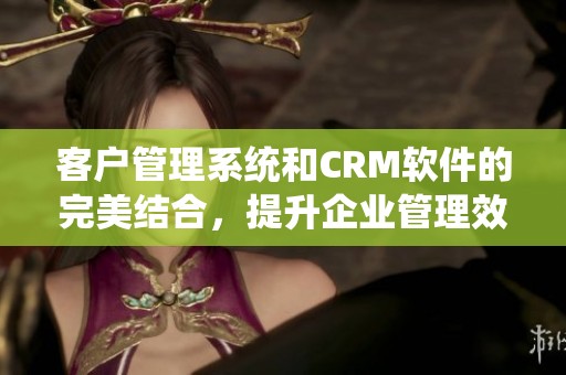 客户管理系统和CRM软件的完美结合，提升企业管理效率的解决方案