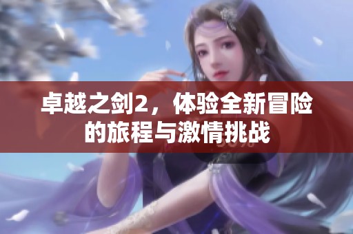 卓越之剑2，体验全新冒险的旅程与激情挑战