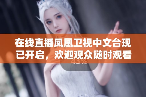 在线直播凤凰卫视中文台现已开启，欢迎观众随时观看精彩内容