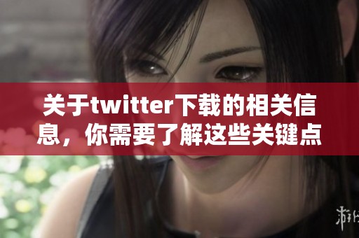 关于twitter下载的相关信息，你需要了解这些关键点和步骤。