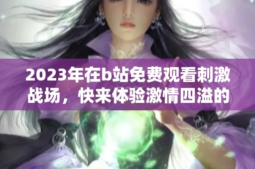 2023年在b站免费观看刺激战场，快来体验激情四溢的战斗吧