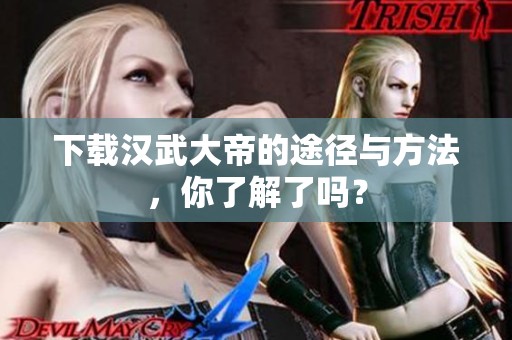 下载汉武大帝的途径与方法，你了解了吗？