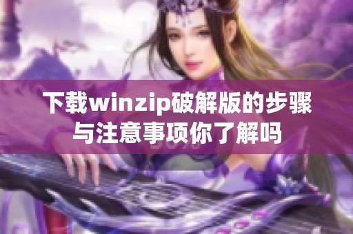 下载winzip破解版的步骤与注意事项你了解吗