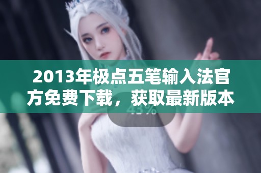 2013年极点五笔输入法官方免费下载，获取最新版本的五笔输入工具