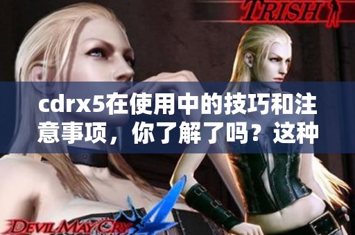 cdrx5在使用中的技巧和注意事项，你了解了吗？这种工具是否已经帮助到你了呢？