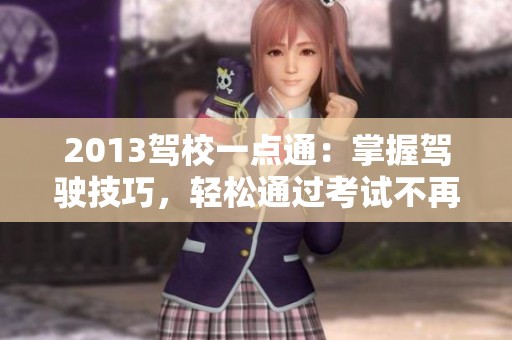 2013驾校一点通：掌握驾驶技巧，轻松通过考试不再是梦