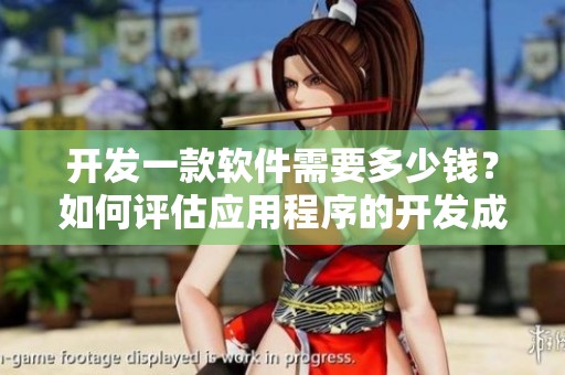 开发一款软件需要多少钱？如何评估应用程序的开发成本？