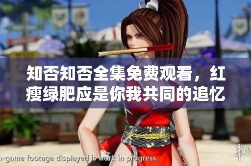 知否知否全集免费观看，红瘦绿肥应是你我共同的追忆
