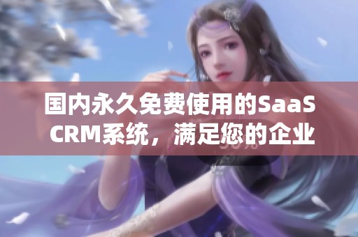 国内永久免费使用的SaaS CRM系统，满足您的企业管理需求与数据分析能力