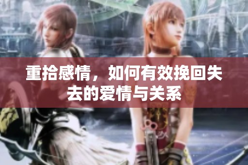 重拾感情，如何有效挽回失去的爱情与关系