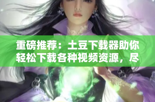 重磅推荐：土豆下载器助你轻松下载各种视频资源，尽享精彩内容