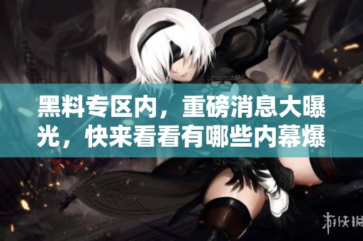黑料专区内，重磅消息大曝光，快来看看有哪些内幕爆料！